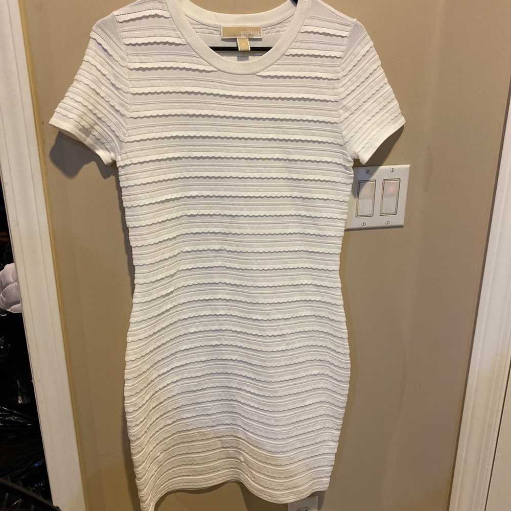White Michael kors t-shirt style fitted dress